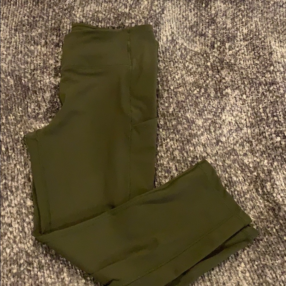 Army green lululemon leggings size 8